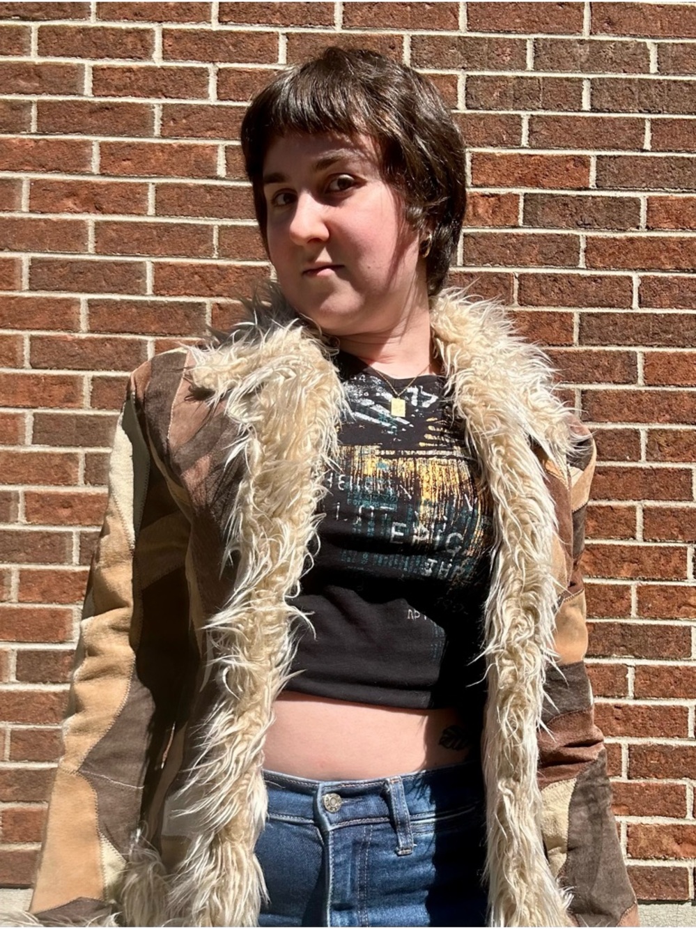 Y2K patchwork suede afghan jacket - Picture 9 of 15